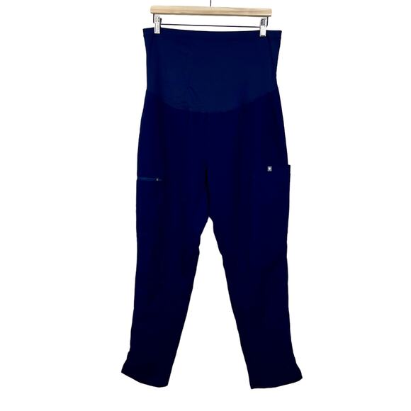 Figs Pants - Yola Maternity Skinny Scrub Pants Navy Blue Technical Collection Medium Petite